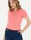 Kadın Neon Pembe Basic Polo Yaka Tişört