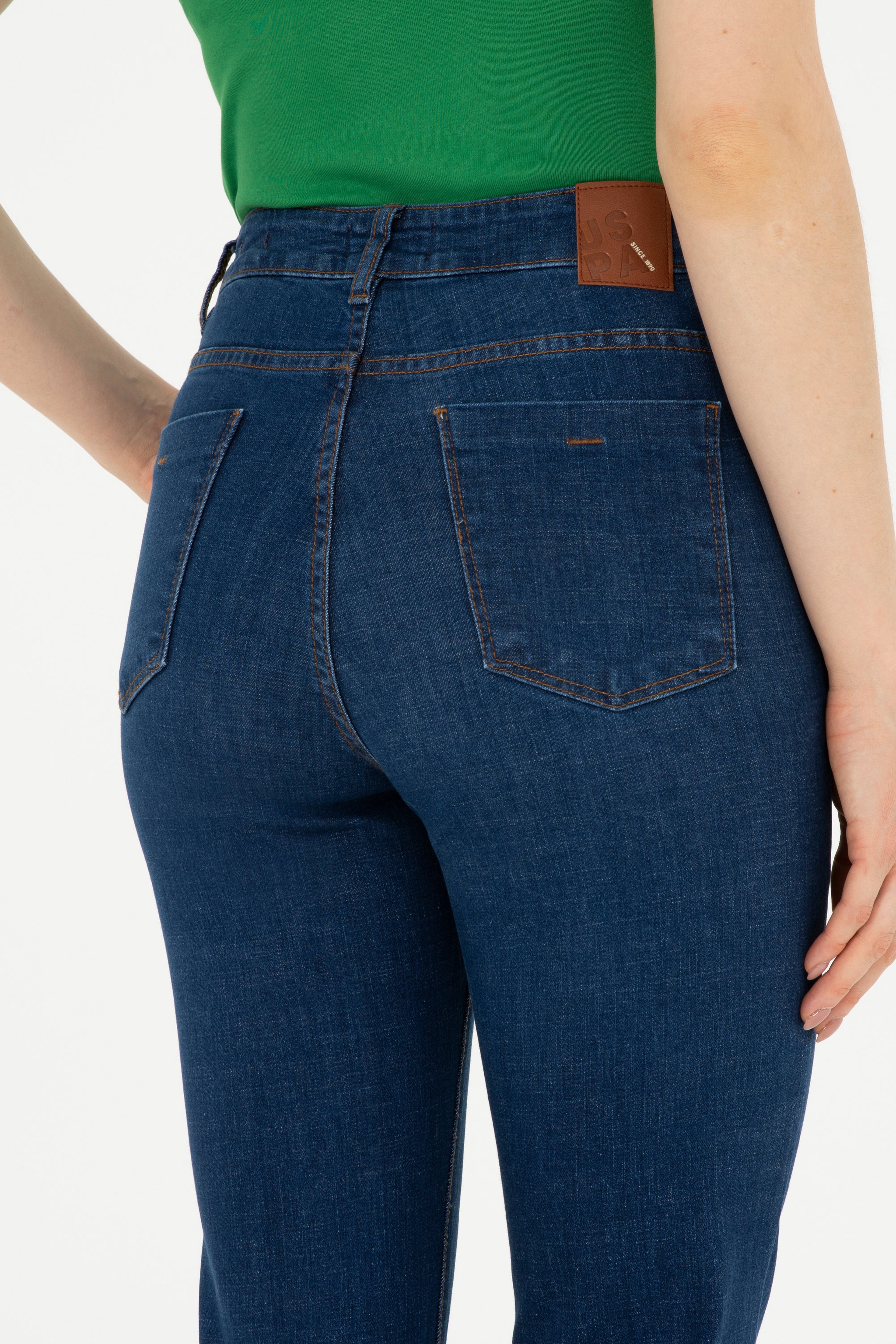 Kadın Mavi Slim Flare Fit Jean Pantolon