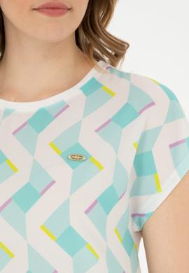 Kadın Mint Bisiklet Yaka Tişört - 50281796003