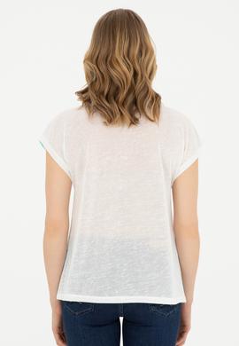 Kadın Mint Bisiklet Yaka Tişört - 50281796003