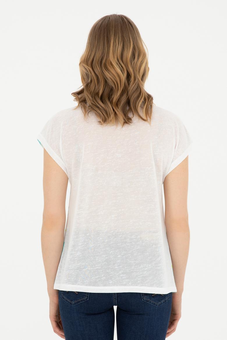 Kadın Mint Bisiklet Yaka Tişört - 50281796003