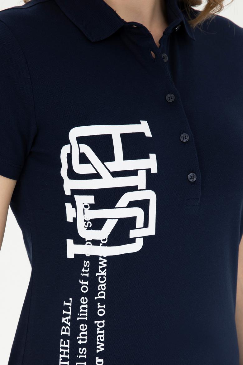 Kadın Lacivert Polo Yaka Tişört - 50282889016