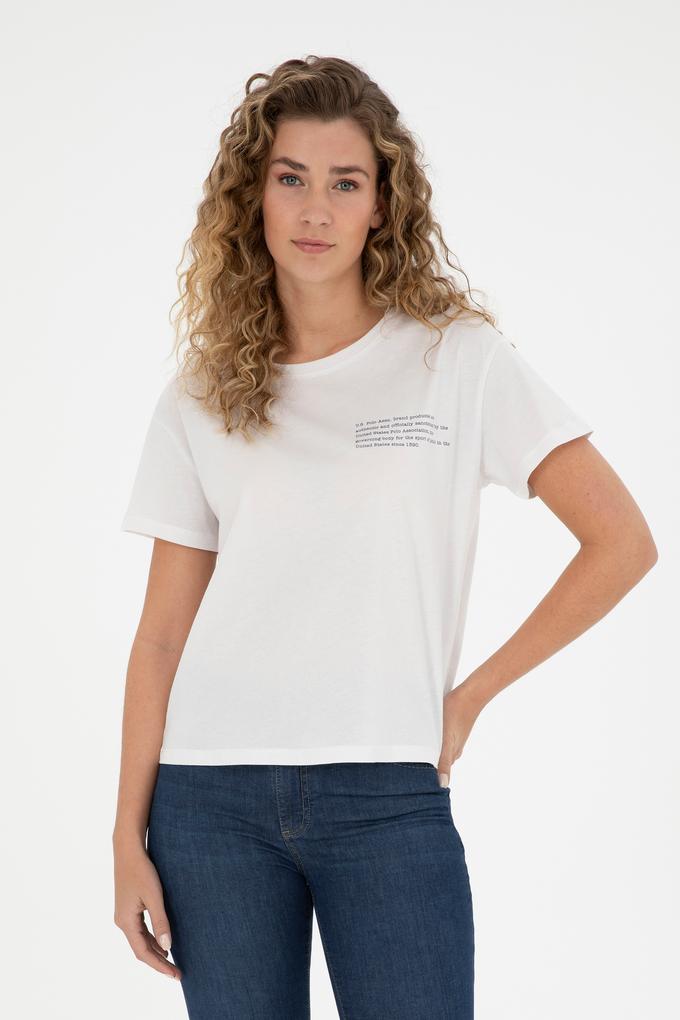 Kadın Ekru Bisiklet Yaka Tişört