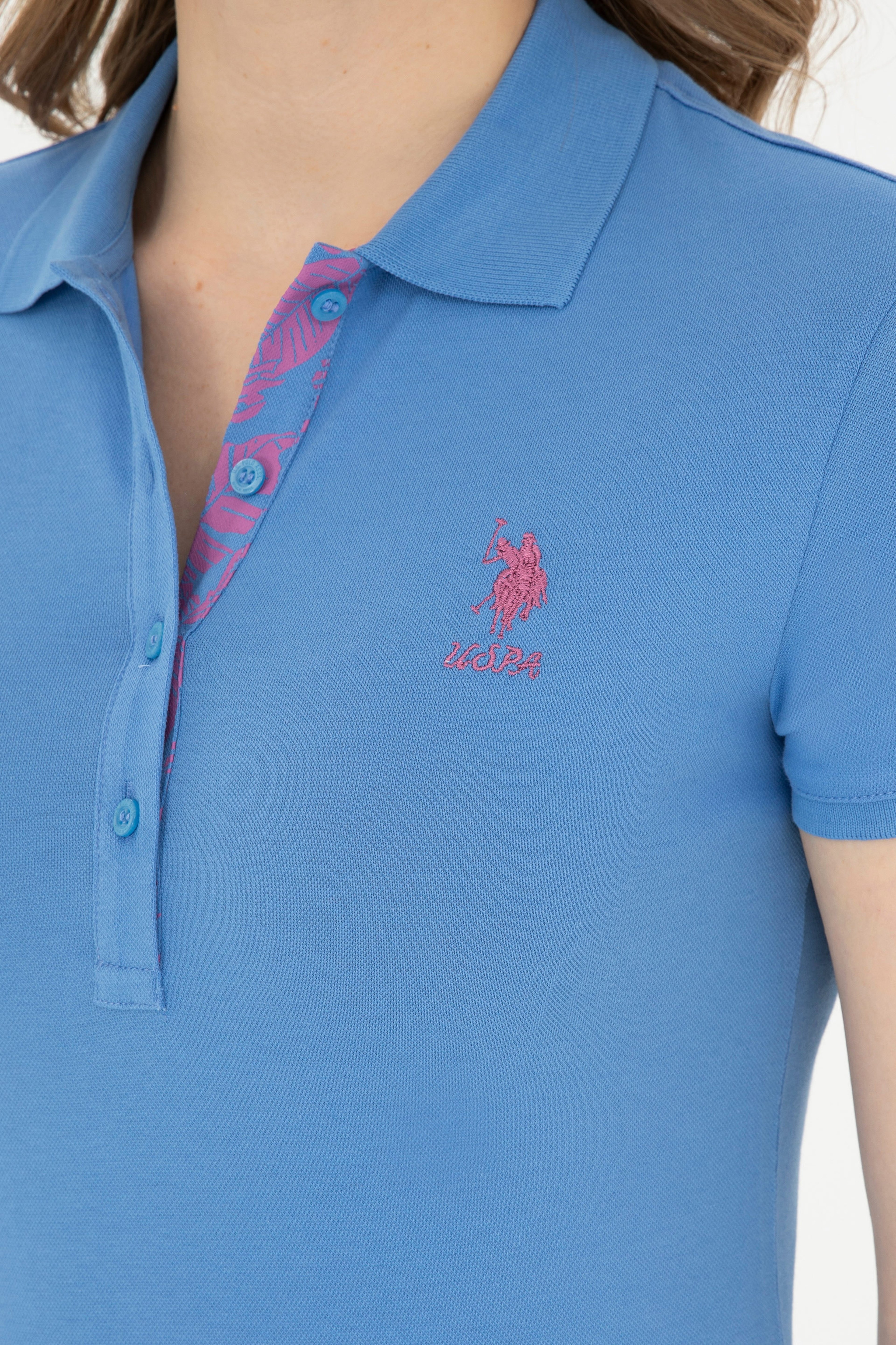 Kadın Koyu Mavi Basic Polo Yaka Tişört