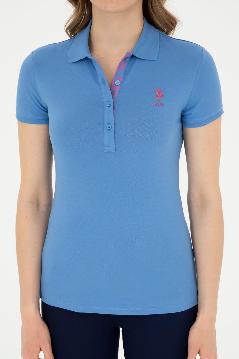 Kadın Koyu Mavi Basic Polo Yaka Tişört - 50289361008