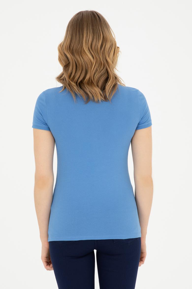Kadın Koyu Mavi Basic Polo Yaka Tişört - 50289361008