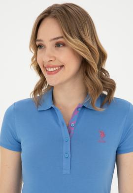 Kadın Koyu Mavi Basic Polo Yaka Tişört - 50289361008