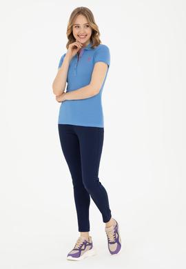 Kadın Koyu Mavi Basic Polo Yaka Tişört - 50289361008