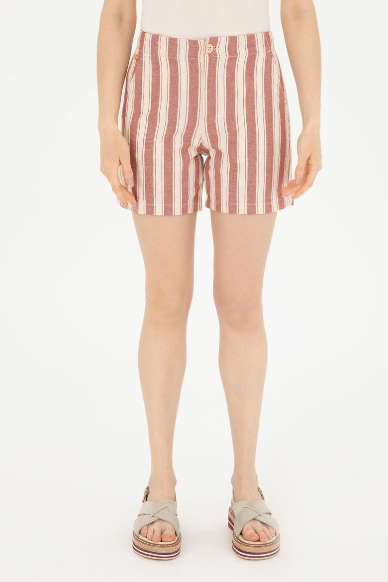 Kadın Kiremit Dokuma Şort - 50282561017