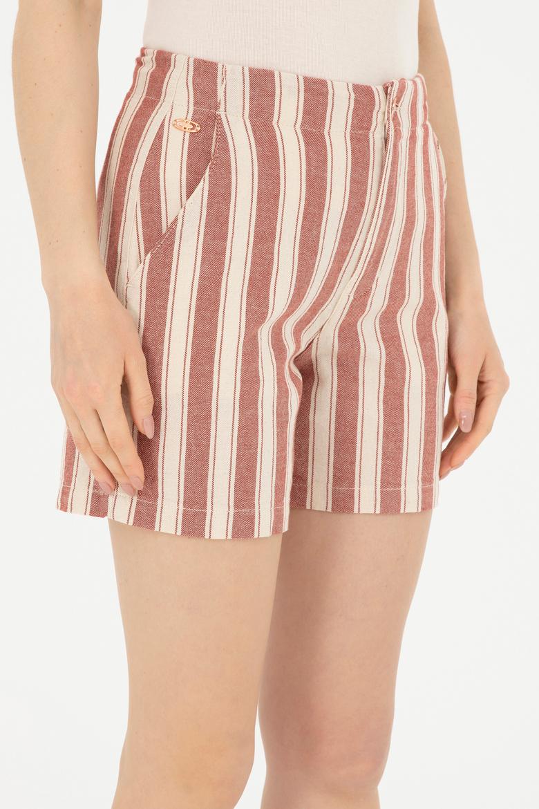 Kadın Kiremit Dokuma Şort - 50282561017