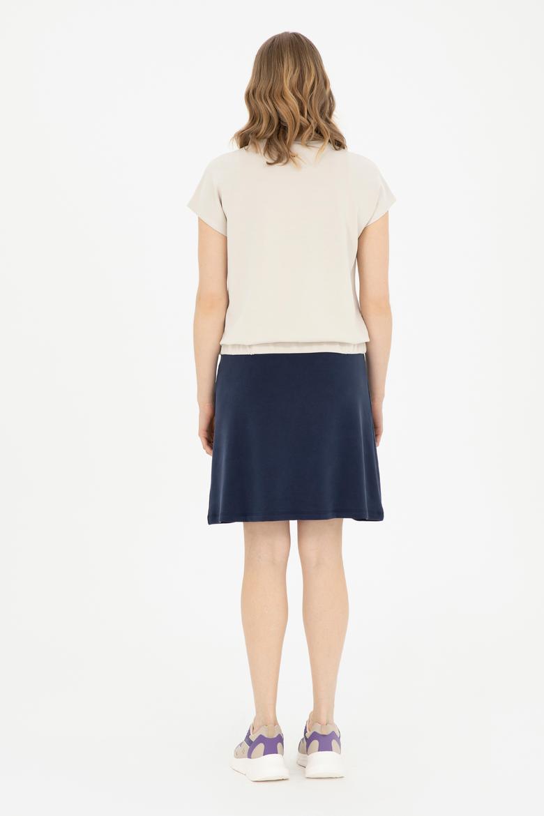 Kadın Lacivert Örme Etek - 50282737029