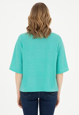 Kadın Mint V Yaka Tişört - 50282864026