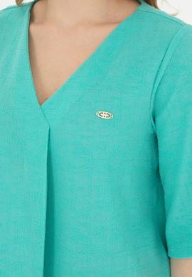 Kadın Mint V Yaka Tişört - 50282864026