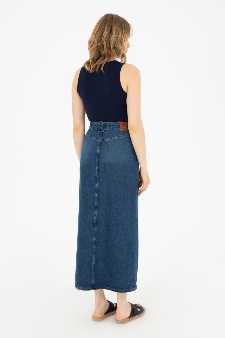 Kadın Mavi Jean Etek - 50283831004