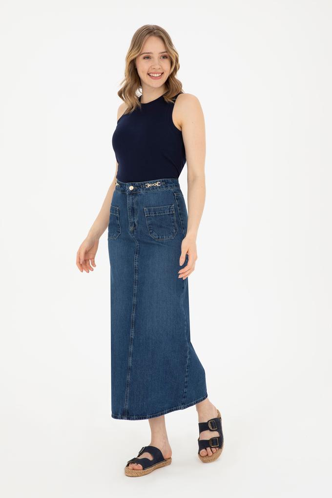 Kadın Mavi Jean Etek