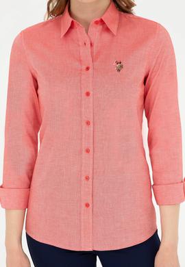 Kadın Kırmızı Uzun Kollu Basic Gömlek - 50283987087