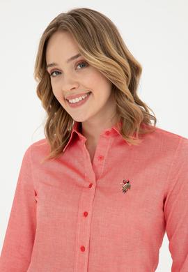 Kadın Kırmızı Uzun Kollu Basic Gömlek - 50283987087