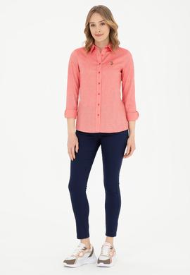 Kadın Kırmızı Uzun Kollu Basic Gömlek - 50283987087