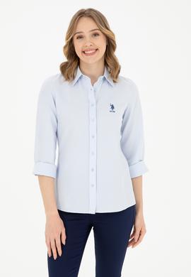 Kadın Açık Mavi Uzun Kollu Basic Gömlek - 50283988001