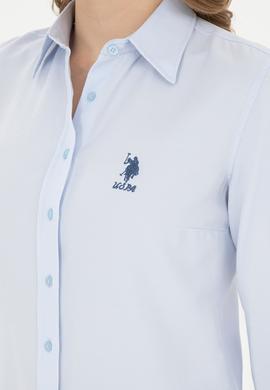 Kadın Açık Mavi Uzun Kollu Basic Gömlek - 50283988001