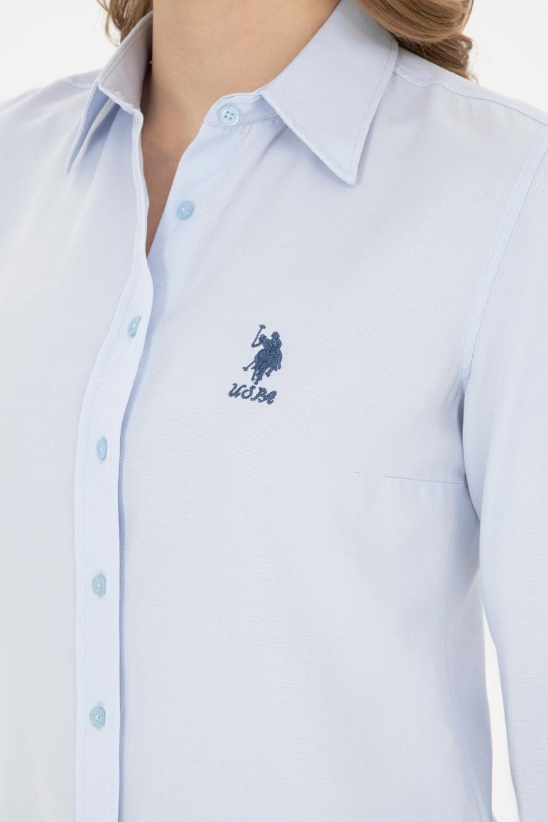 Kadın Açık Mavi Uzun Kollu Basic Gömlek - 50283988001