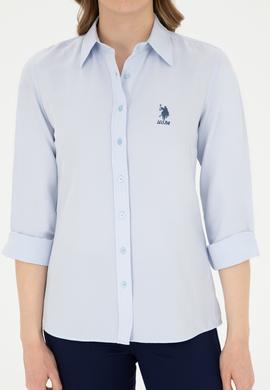 Kadın Açık Mavi Uzun Kollu Basic Gömlek - 50283988001