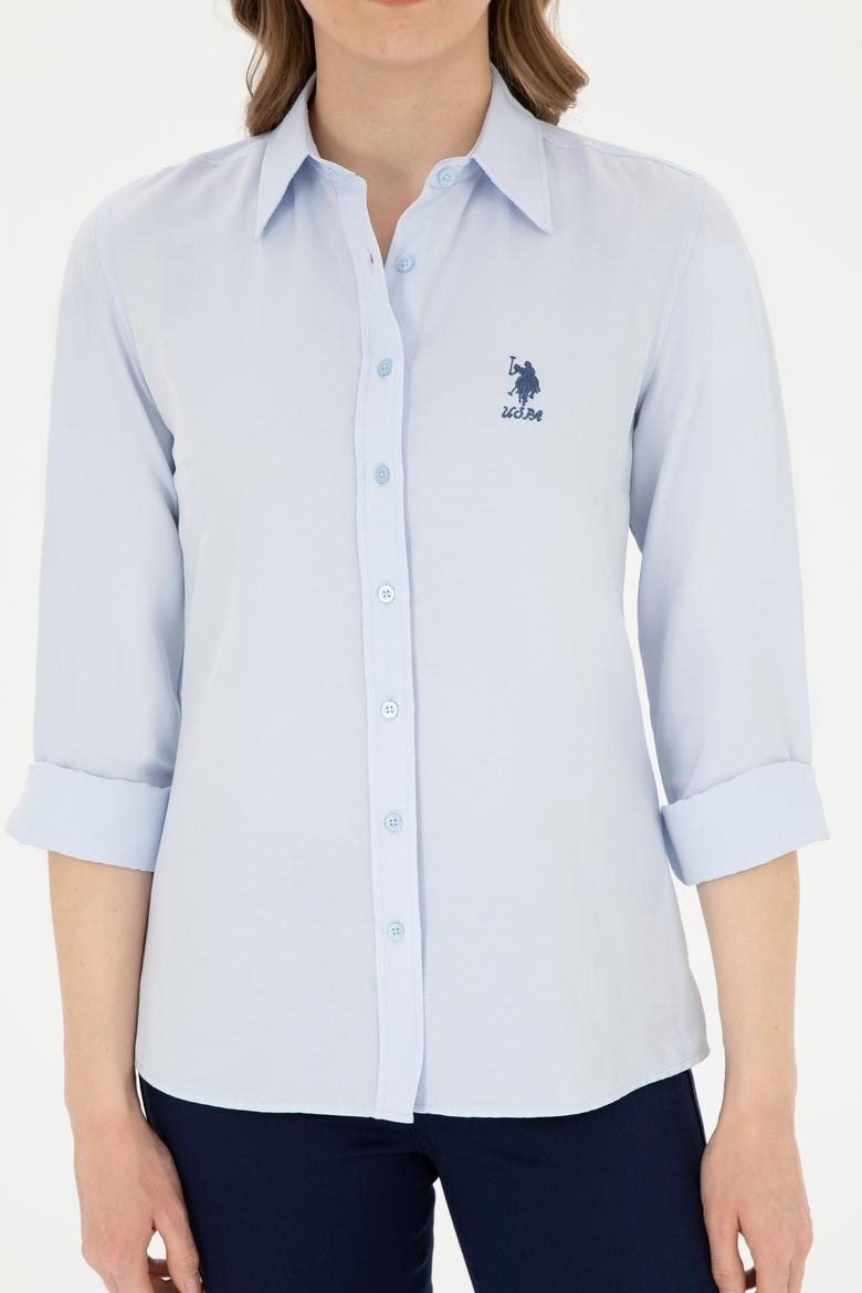 Kadın Açık Mavi Uzun Kollu Basic Gömlek - 50283988001