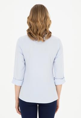 Kadın Açık Mavi Uzun Kollu Basic Gömlek - 50283988001