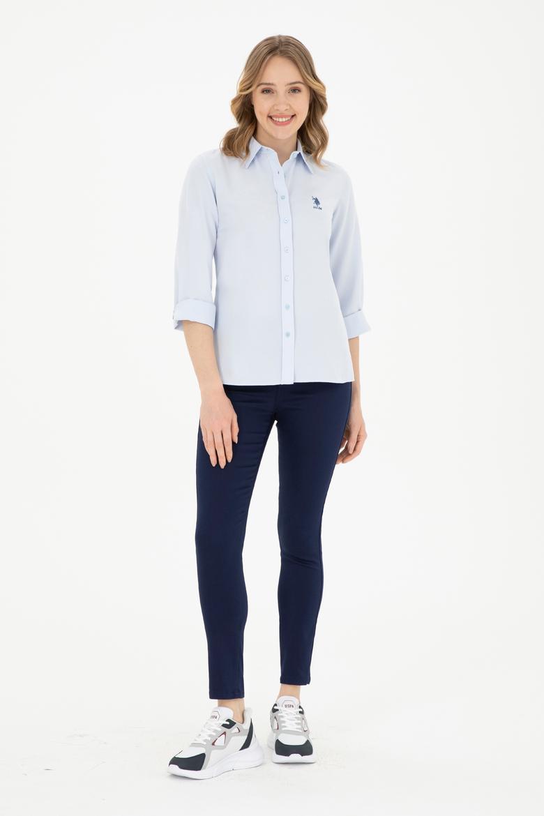 Kadın Açık Mavi Uzun Kollu Basic Gömlek - 50283988001