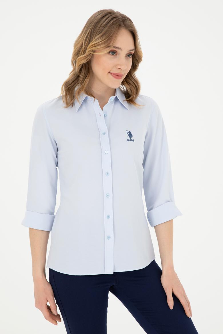 Kadın Açık Mavi Uzun Kollu Basic Gömlek - 50283988001