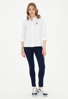 Kadın Beyaz Uzun Kollu Basic Gömlek - 50283988011