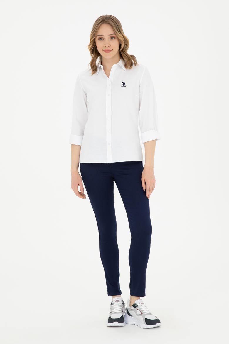 Kadın Beyaz Uzun Kollu Basic Gömlek - 50283988011