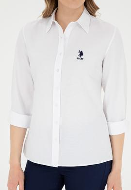 Kadın Beyaz Uzun Kollu Basic Gömlek - 50283988011