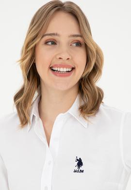 Kadın Beyaz Uzun Kollu Basic Gömlek - 50283988011