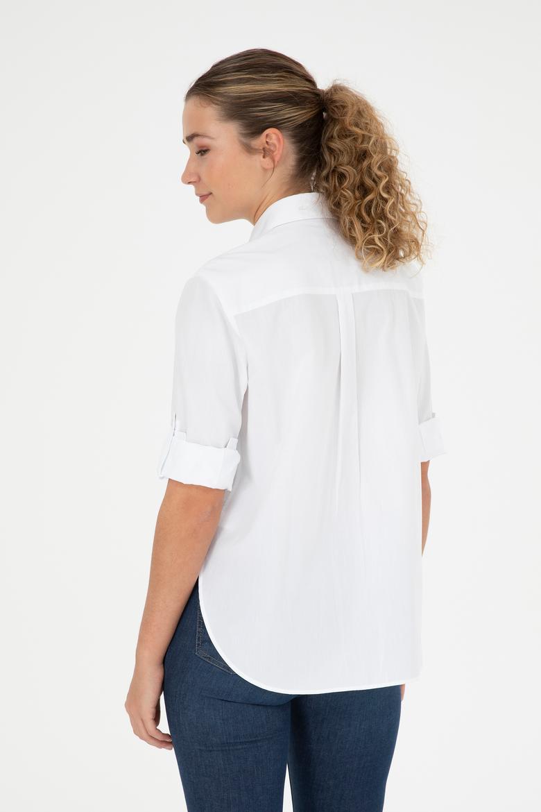 Kadın Beyaz Uzun Kollu Gömlek - 50289122002