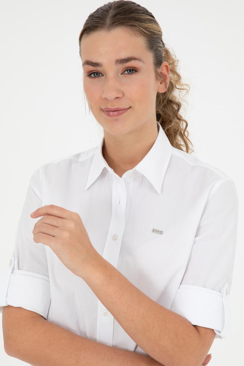 Kadın Beyaz Uzun Kollu Gömlek - 50289122002