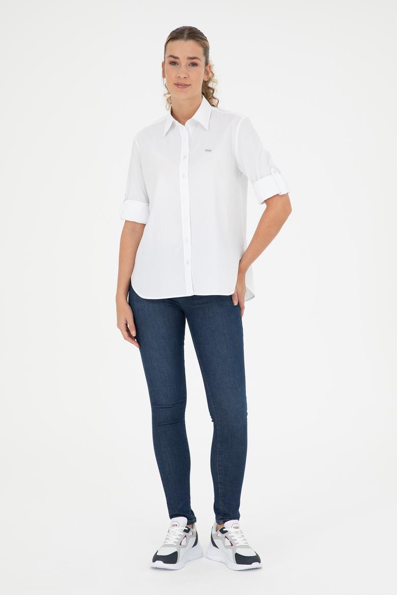 Kadın Beyaz Uzun Kollu Gömlek - 50289122002