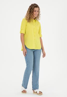 Kadın Fıstık Yeşili Uzun Kollu Gömlek - 50289122013