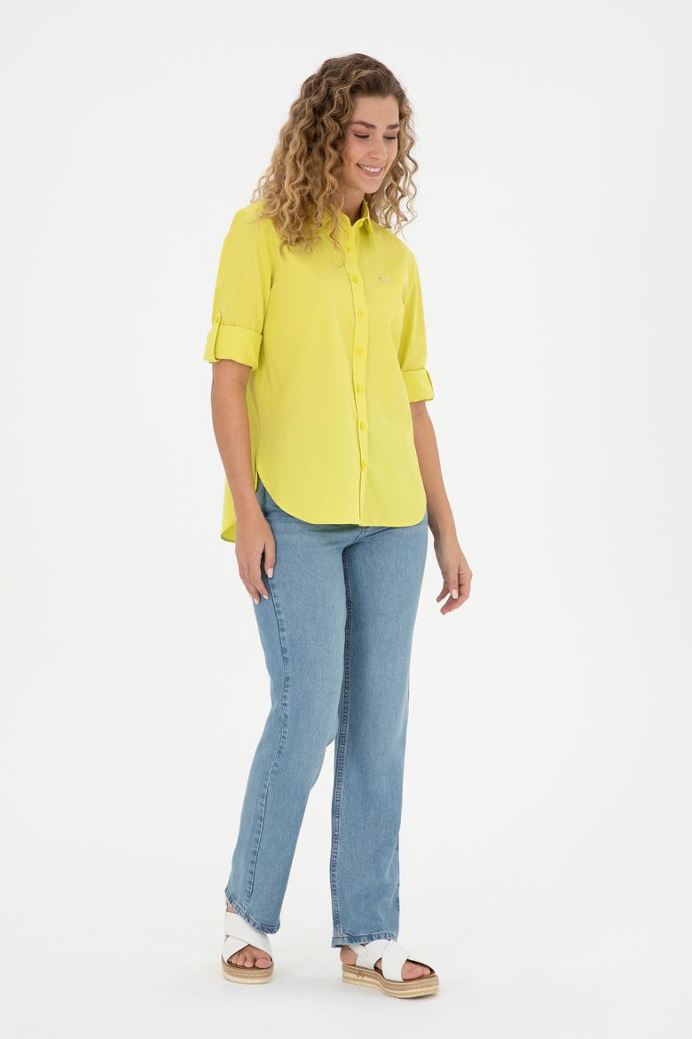 Kadın Fıstık Yeşili Uzun Kollu Gömlek - 50289122013