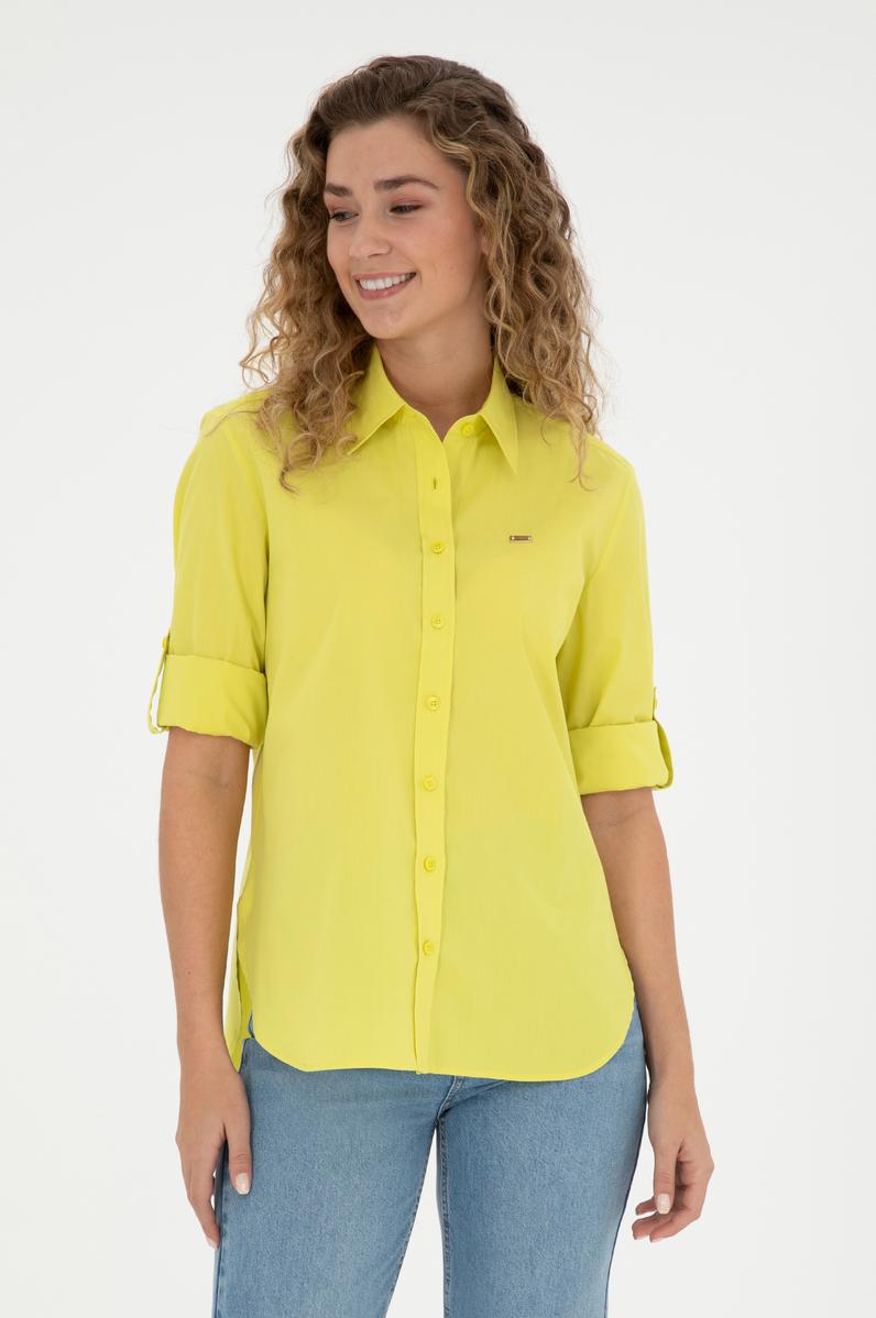 Kadın Fıstık Yeşili Uzun Kollu Gömlek