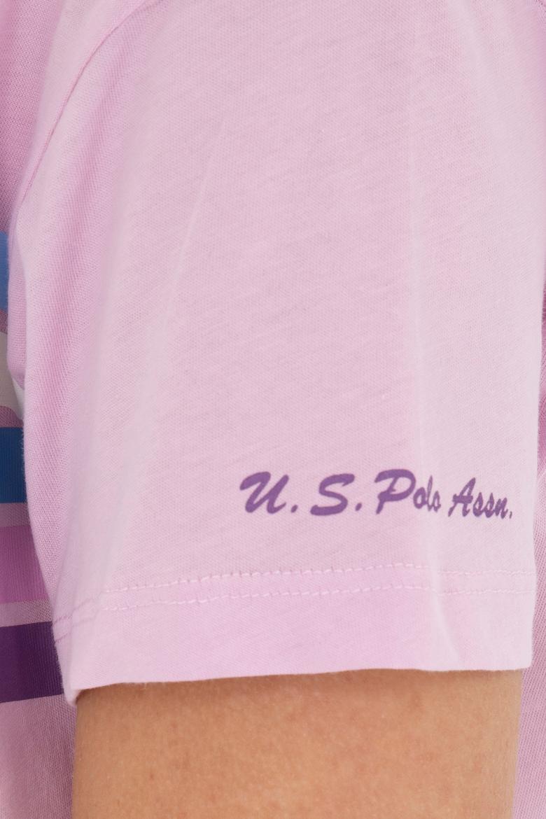 Kadın Pembe Bisiklet Yaka Tişört - 50286056015