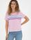 Kadın Pembe Bisiklet Yaka Tişört