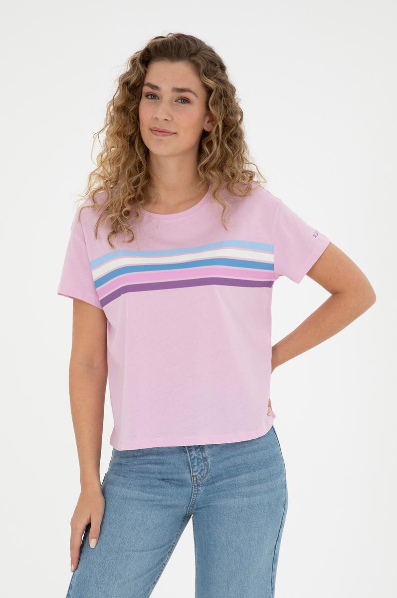 Kadın Pembe Bisiklet Yaka Tişört