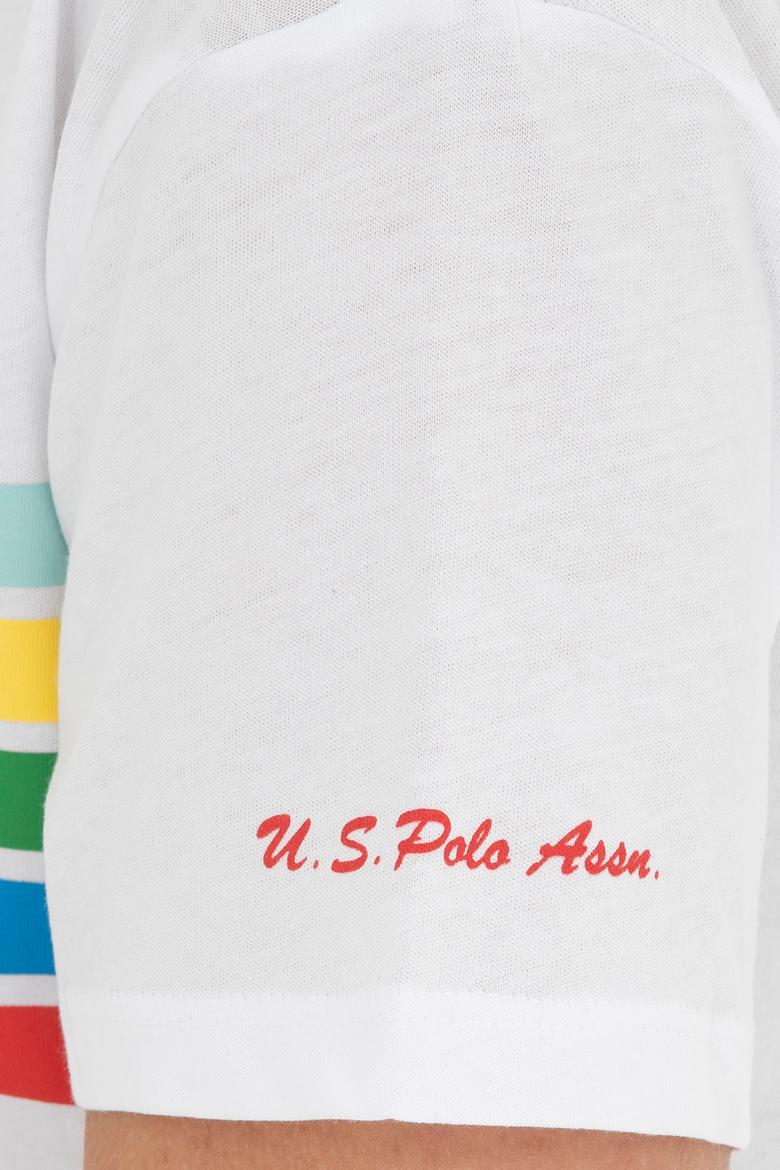 Kadın Beyaz Bisiklet Yaka Tişört - 50286056023