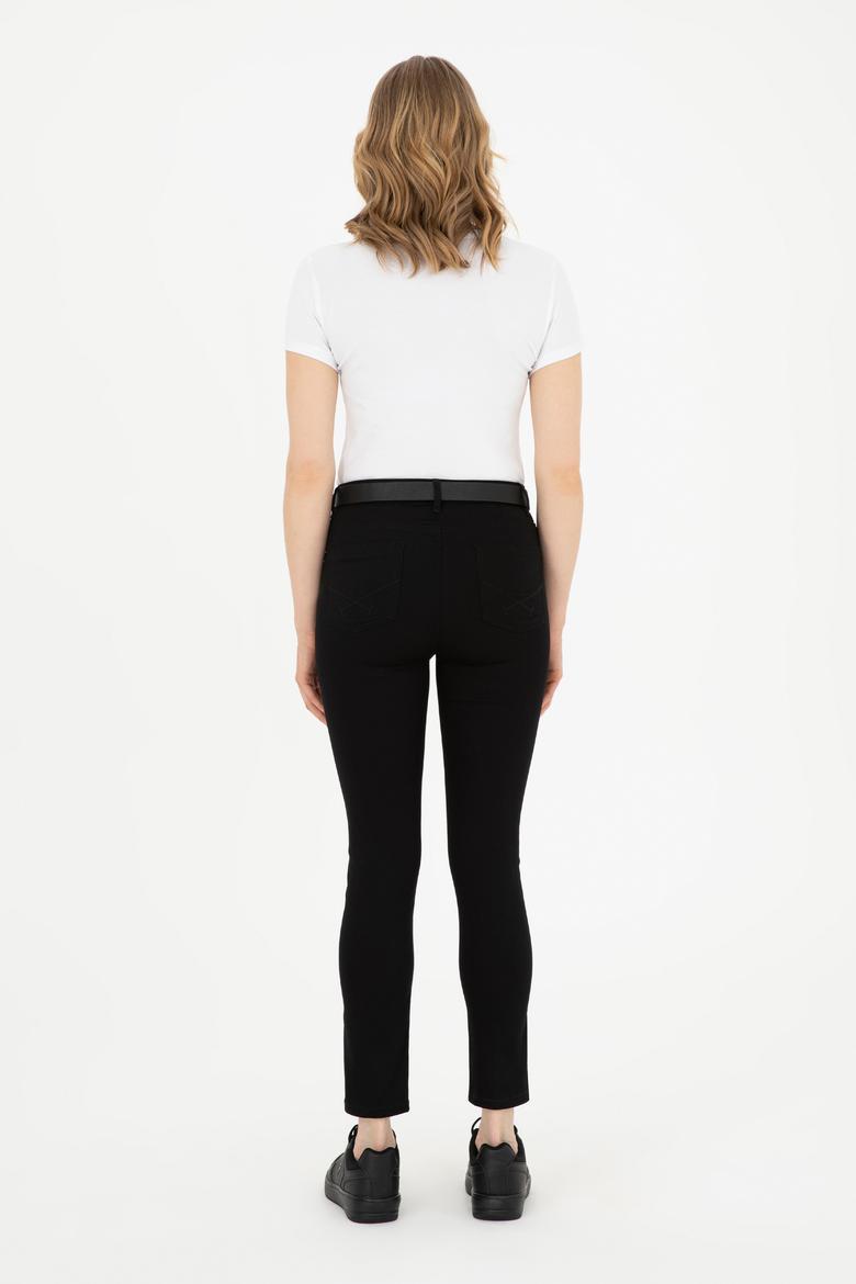 Kadın Siyah Kanvas Pantolon - 50289448021