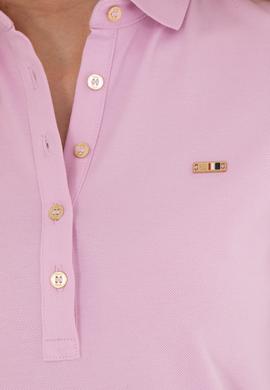 Kadın Pembe Polo Yaka Örme Elbise - 50285859025