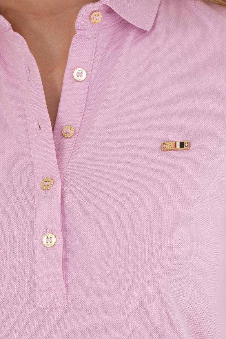 Kadın Pembe Polo Yaka Örme Elbise - 50285859025