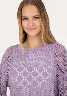 Kadın Lila Bisiklet Yaka Kazak - 50280425011