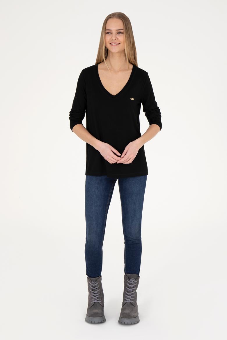 Kadın Siyah Sweatshirt - 50256286021