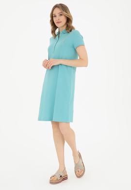 Kadın Mint Polo Yaka Örme Elbise - 50285859090